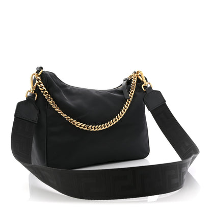 Versace Nylon Tribute Chain Crossbody Shoulder Bag Black 3 of 11