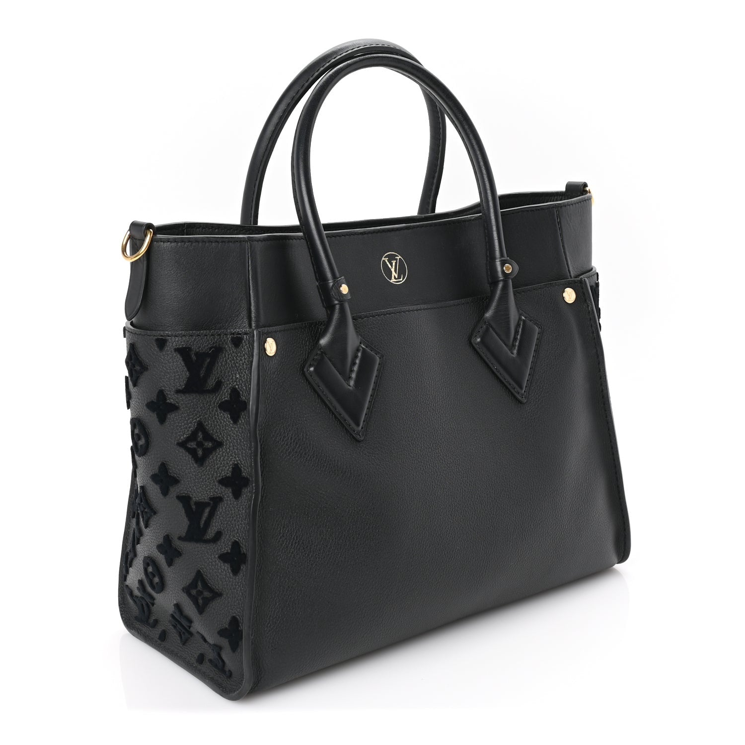 Louis Vuitton Calfskin Monogram Tufting On My Side  Black 3 of 9