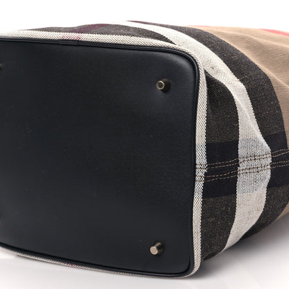 Burberry Canvas Mega Check Medium Susanna Hobo Black 9 of 9