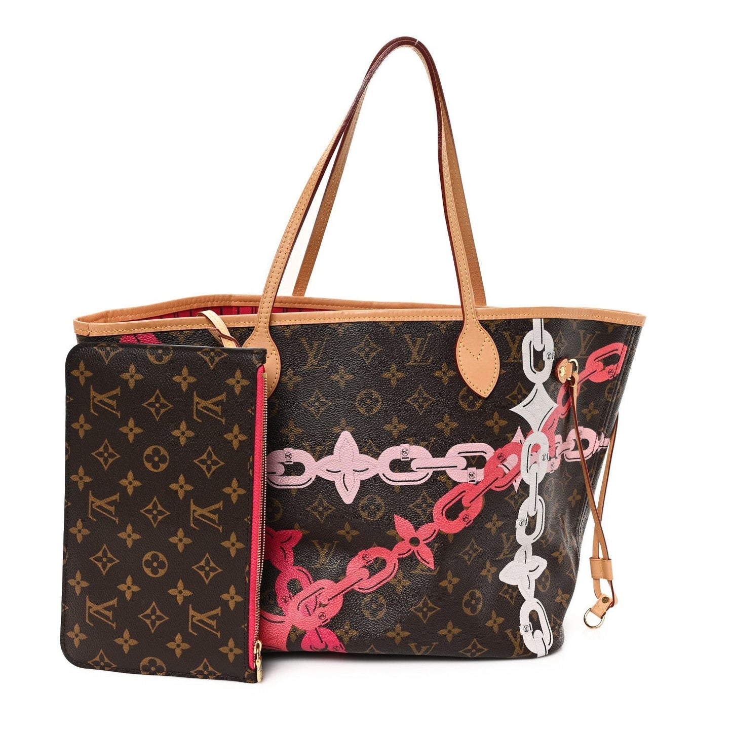 Monogram Bay Neverfull MM Rose Ballerine Poppy