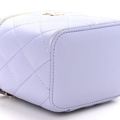 Chanel Lambskin Quilted Top Handle Mini Vanity Case With Chain Light Purple 9 of 10