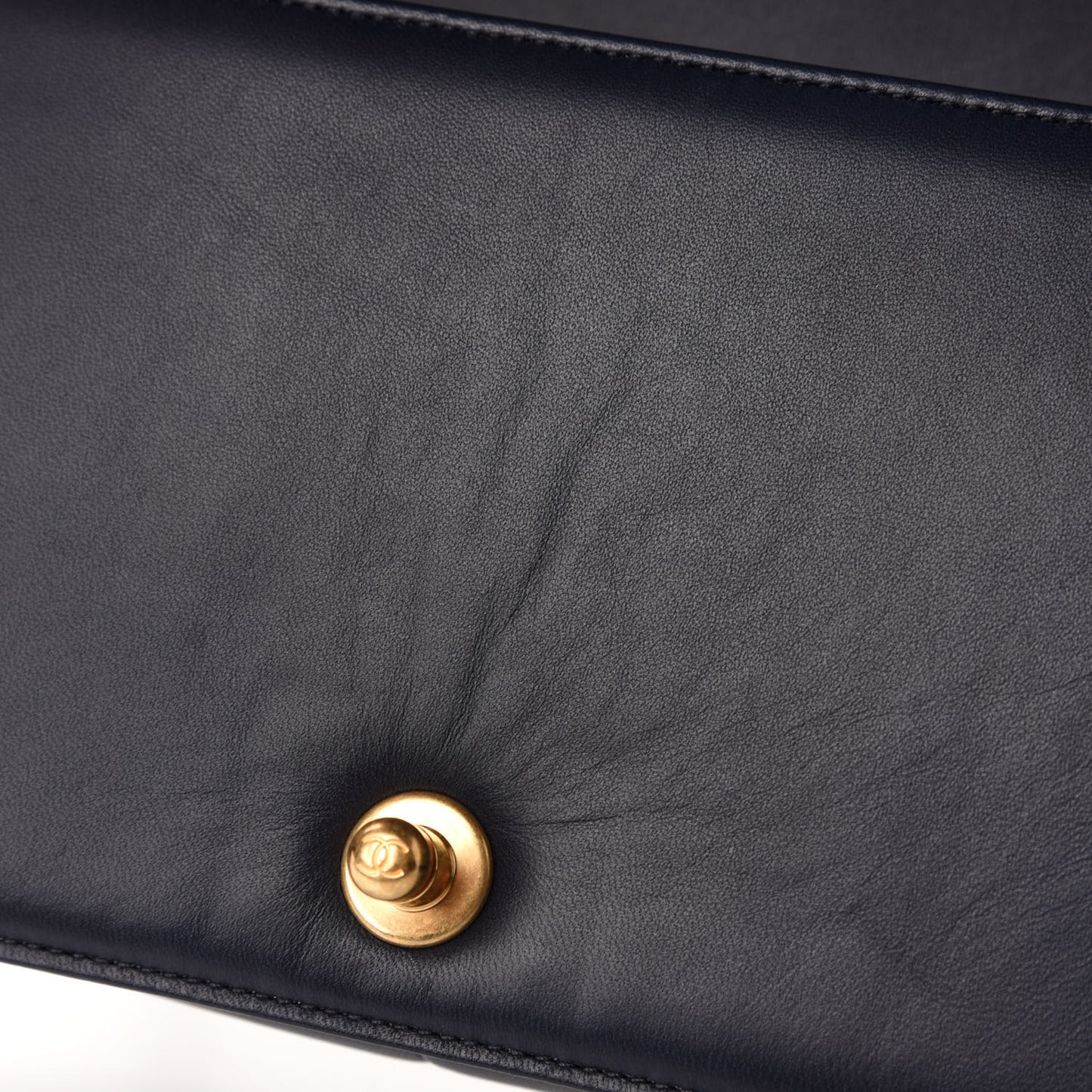 Lambskin Quilted Medium Boy Flap Dark Blue