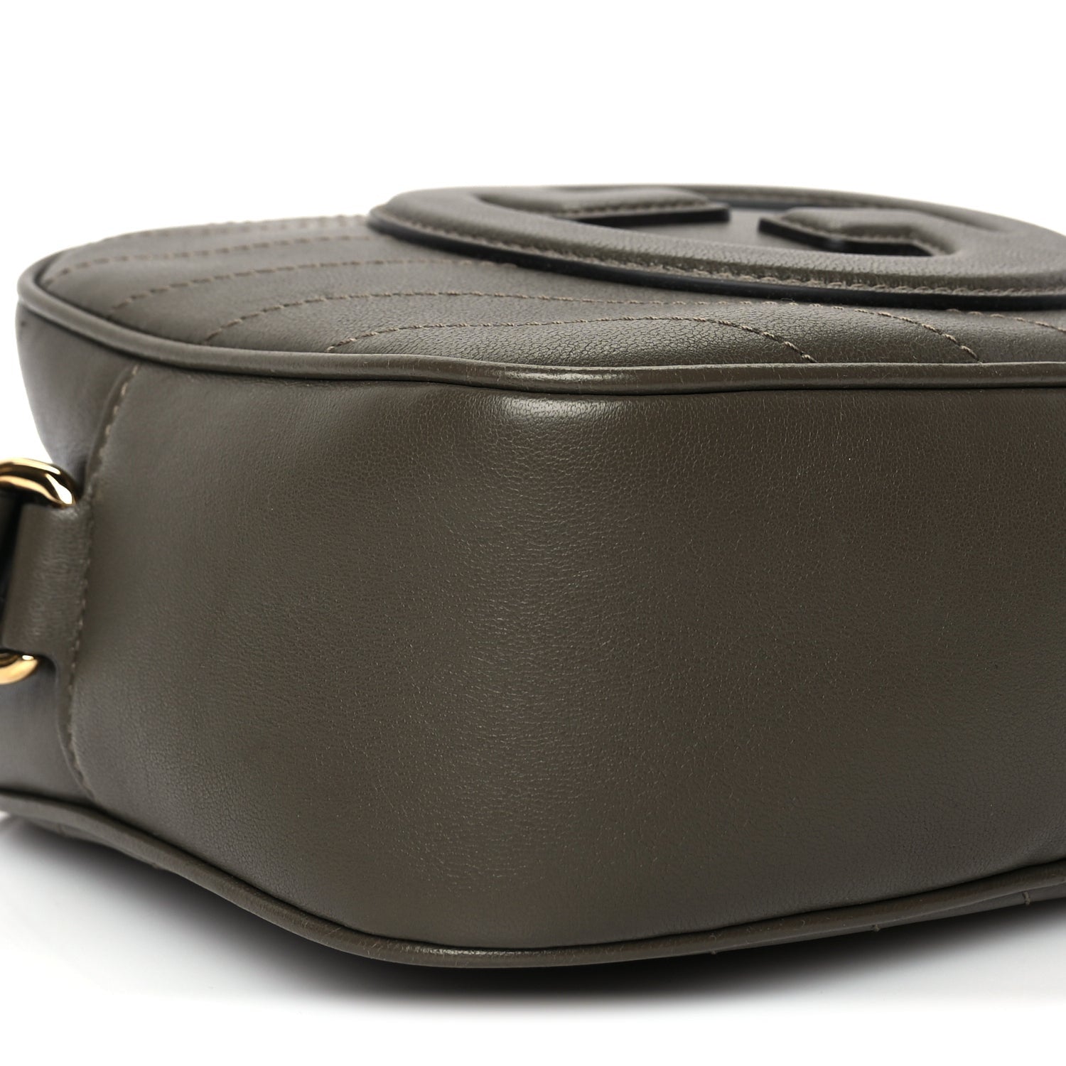 Gucci Sakai Be Green Calfskin Diagonal Stitched Small Blondie Shoulder Bag Craclet Brown 7 of 8