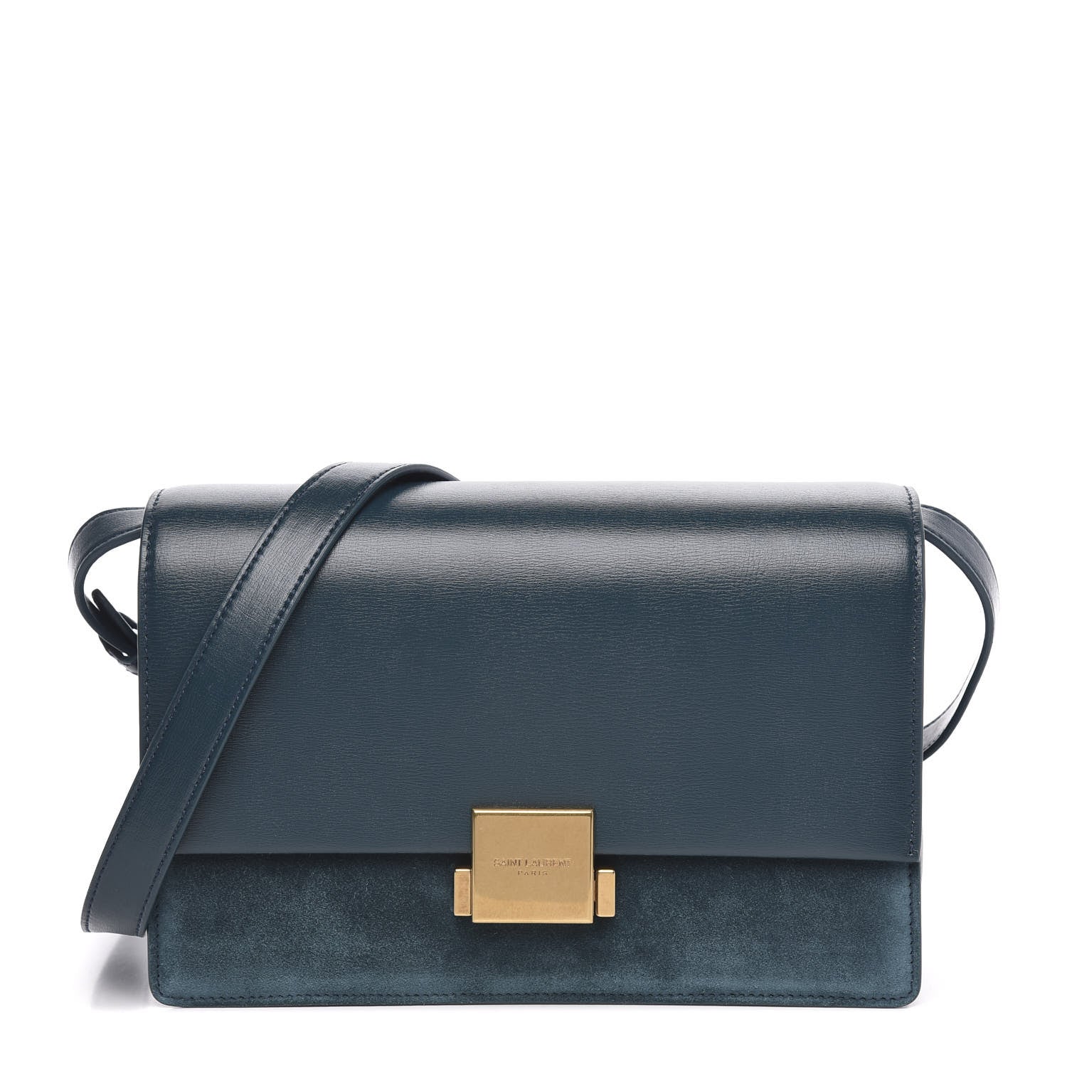 Saint Laurent Smooth Calfskin Suede Medium Bellechasse Dark Turquoise 1 of 9