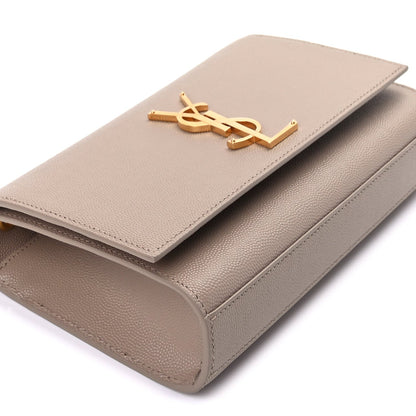 Saint Laurent Grain De Poudre Small Monogram Kate Satchel Dark Beige 8 of 8
