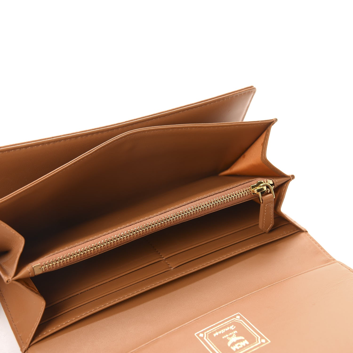 MCM Visetos Heritage Large Trifold Flap Wallet Cognac 5 of 7