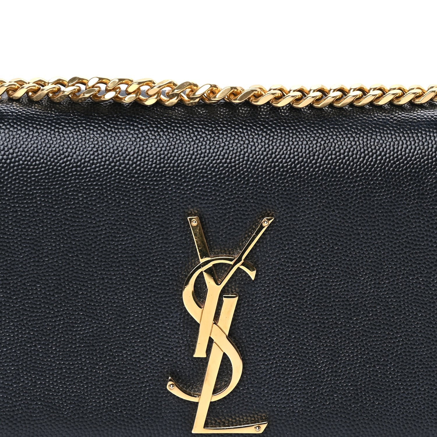 Saint Laurent Grain De Poudre Medium Classic Monogram Kate Satchel  Black 6 of 7
