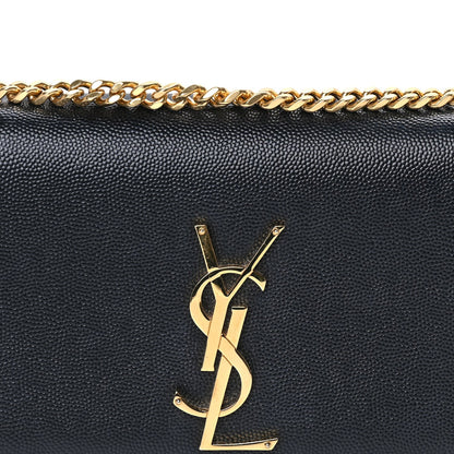 Saint Laurent Grain De Poudre Medium Classic Monogram Kate Satchel  Black 6 of 7