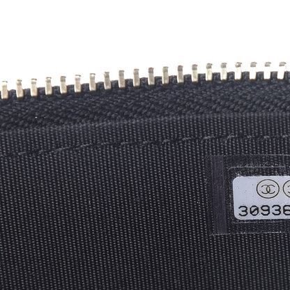 Chanel Raffia Jute Striped Small Vanity Case With Chain Black Beige 9 of 9