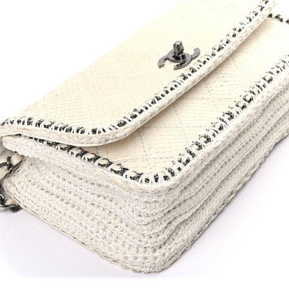 Chanel Snakeskin Crochet Quilted Flap Bag Beige 8 of 8