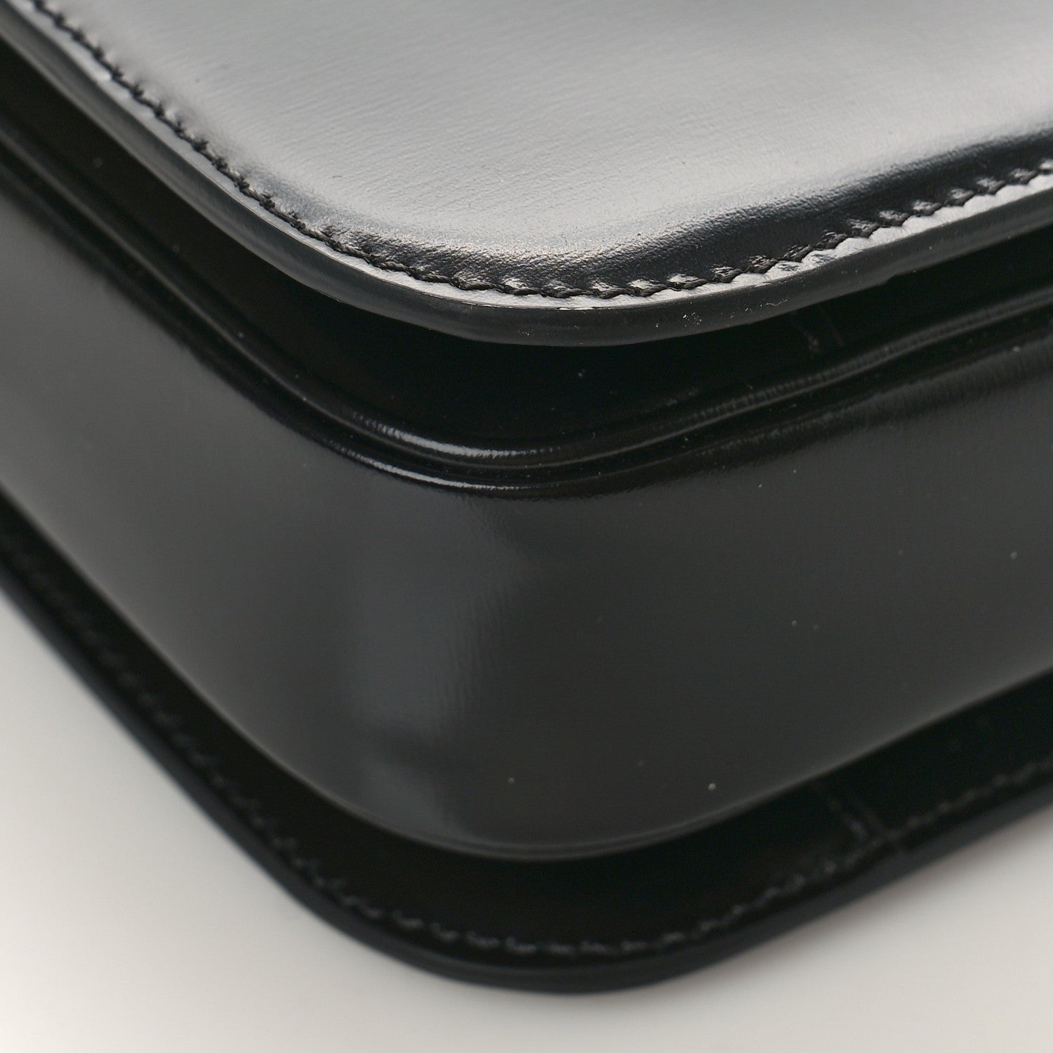 Celine Shiny Calfskin Medium Triomphe Black 7 of 8