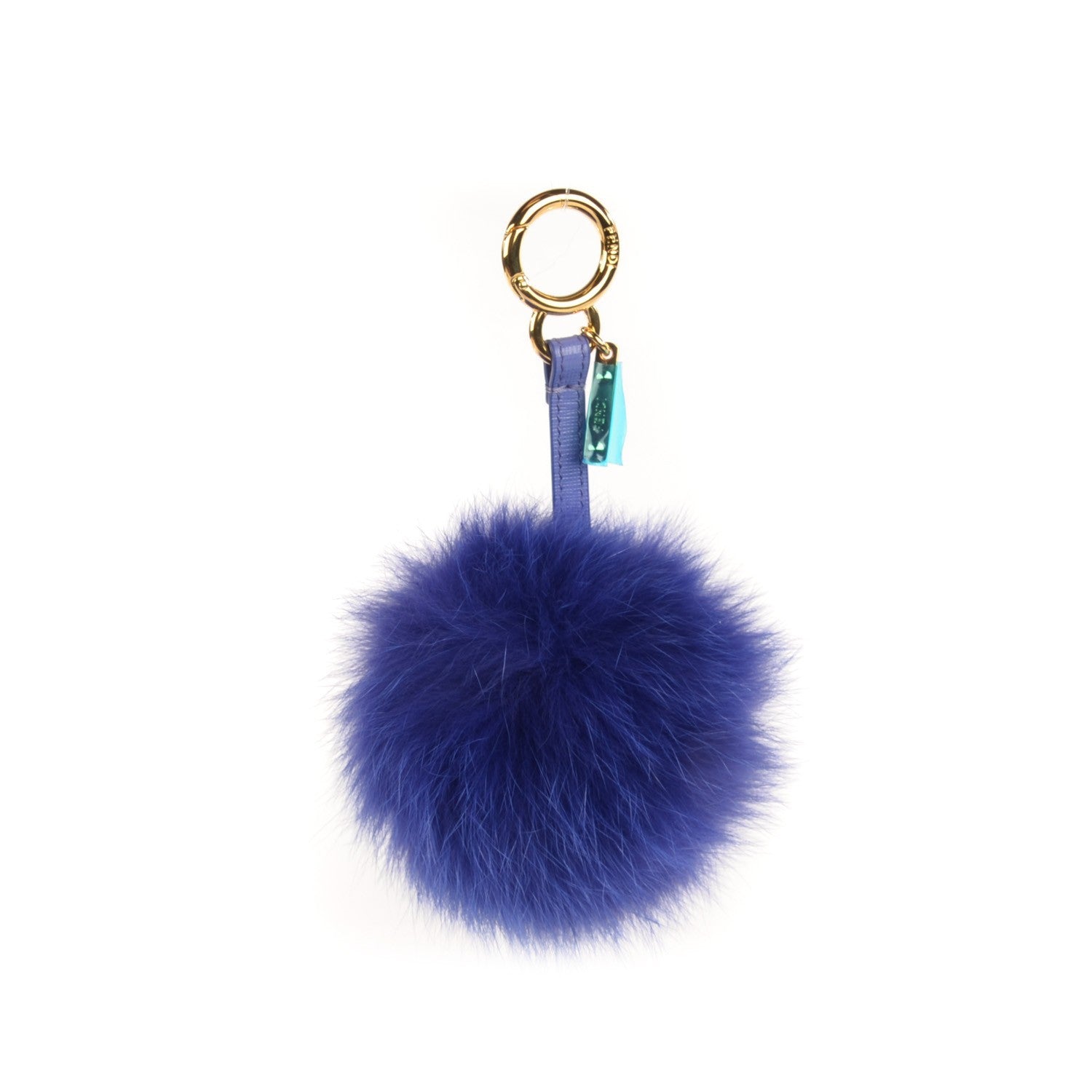 Fendi Fox Fur Pom Pom Bag Charm Berry 1 of 7