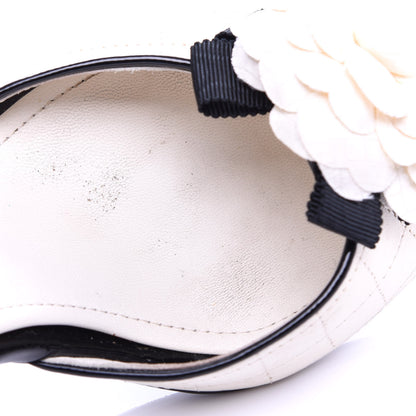 Chanel Patent Lambskin Quilted Camellia Mules 39 White 11 of 12