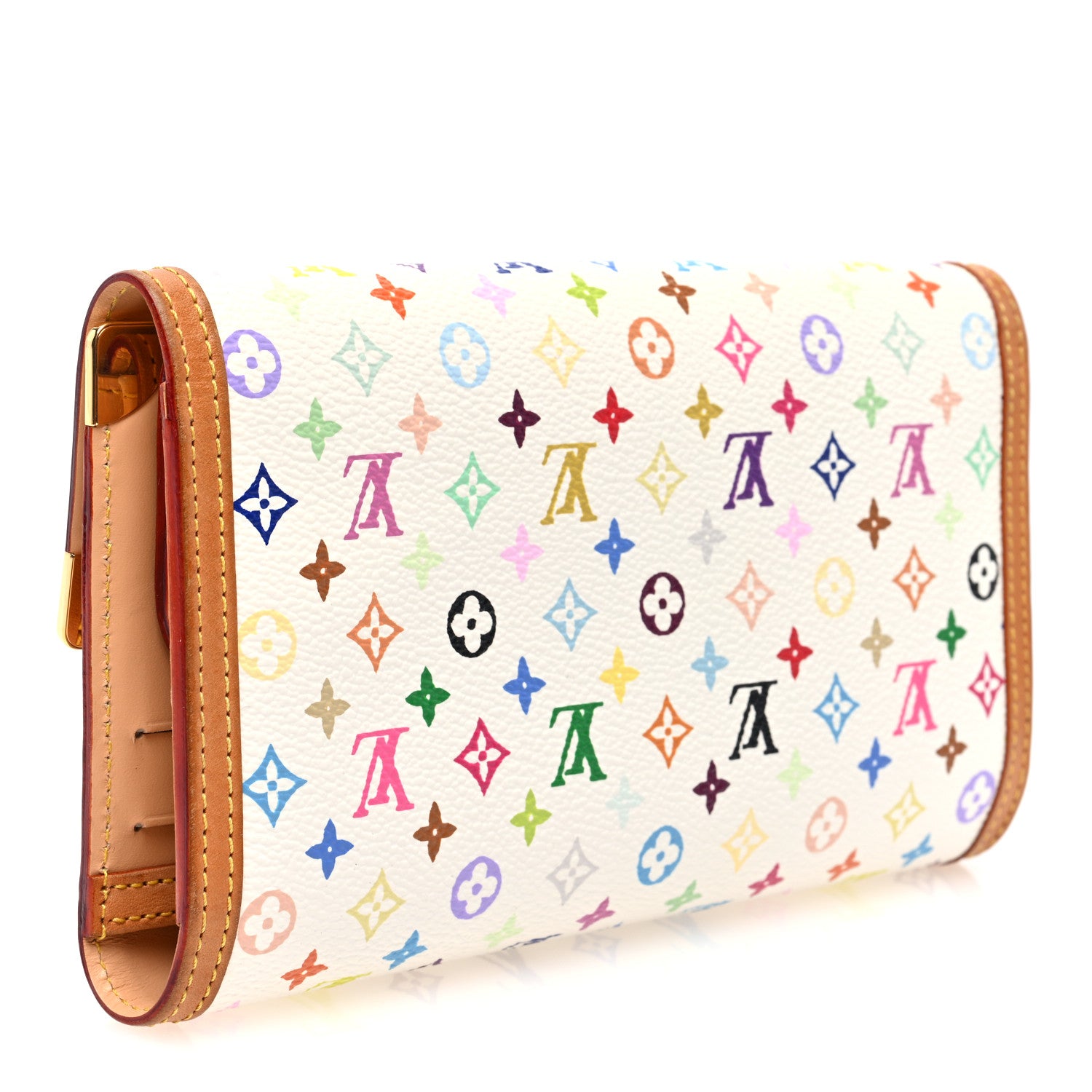 Louis Vuitton Monogram Multicolor Porte Tresor International Wallet White 3 of 7