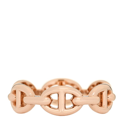 Hermes 18K Rose Gold PM Chaine D'Ancre Enchainee Ring 53 6.5 3 of 9