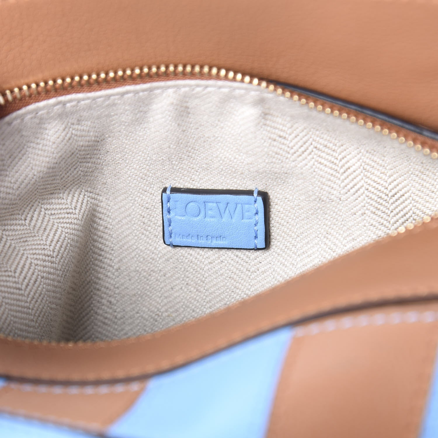 Loewe Calfskin Rugby Mini Puzzle Bag Blue Tan 7 of 9