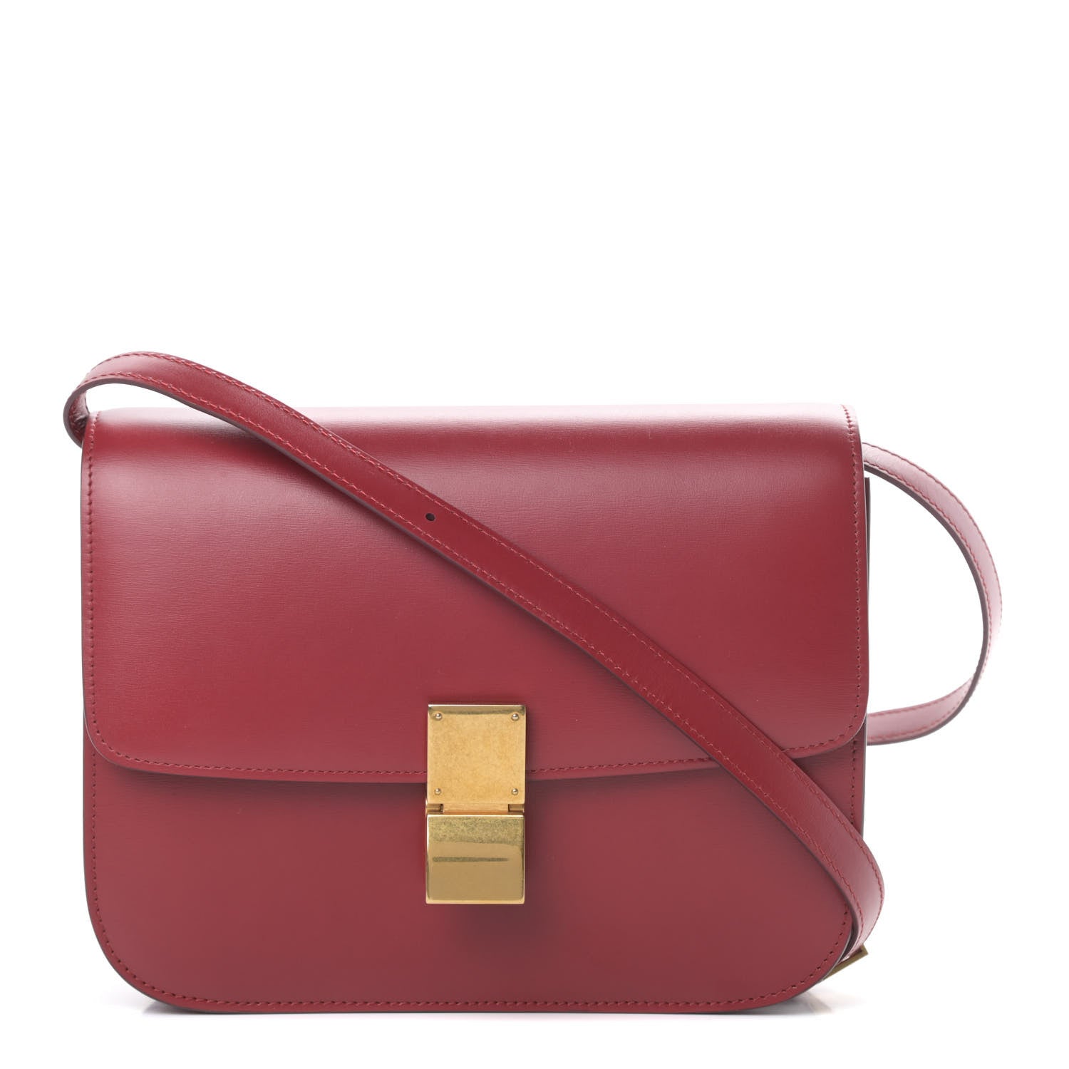 Celine Box Calfskin Medium Classic Box Flap Bag Red 1 of 10