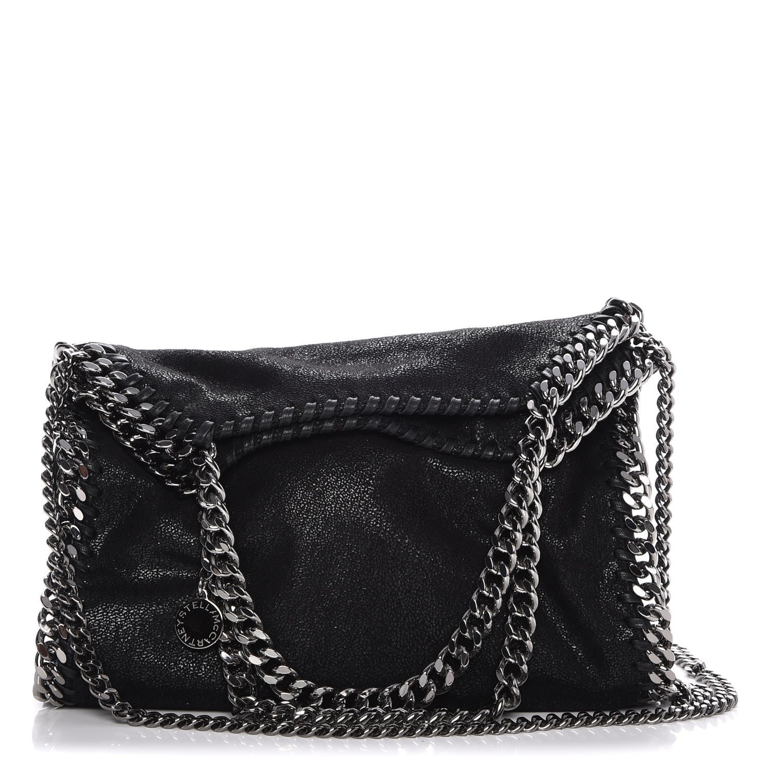 Stella McCartney Shaggy Deer Mini Falabella Fold Over Tote Black 1 of 8