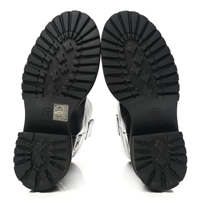 Chanel Calfskin CC Ankle Boots 35 Black 5 of 10