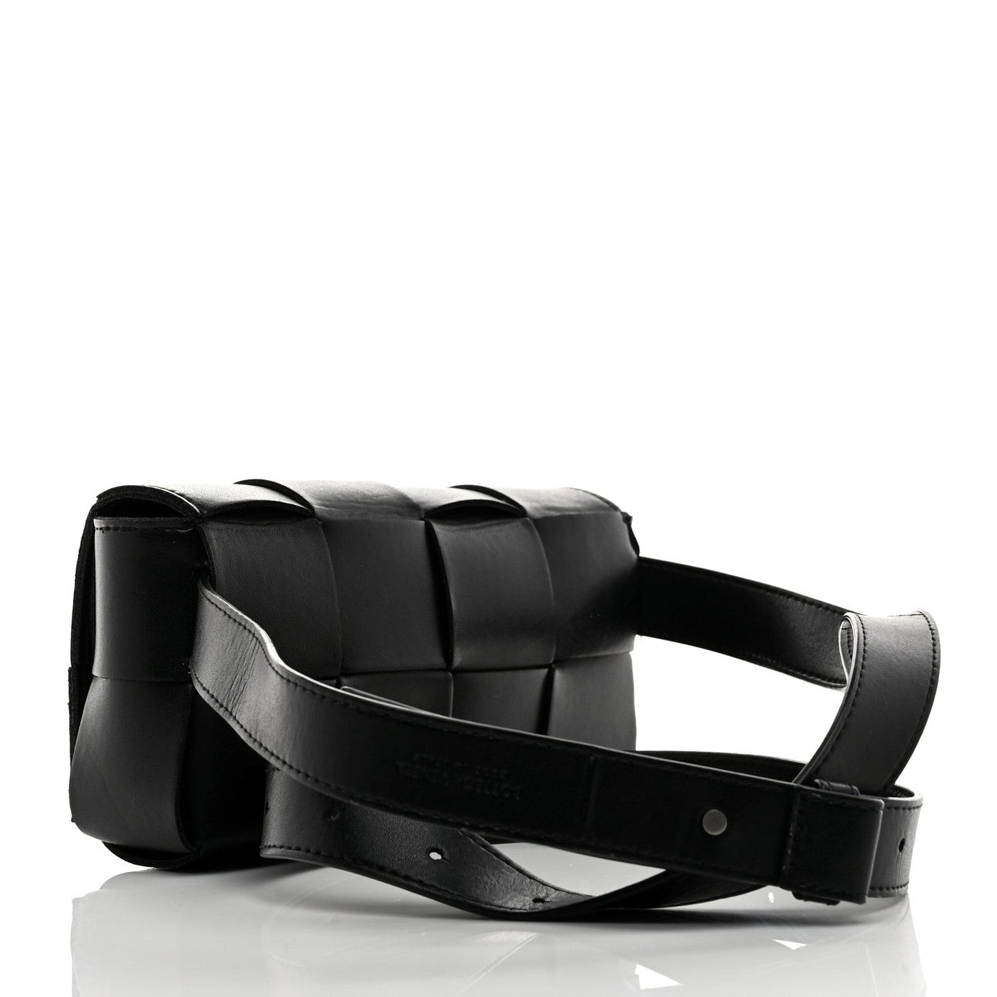 Nappa Maxi Intreccio The Belt Cassette Bag Black