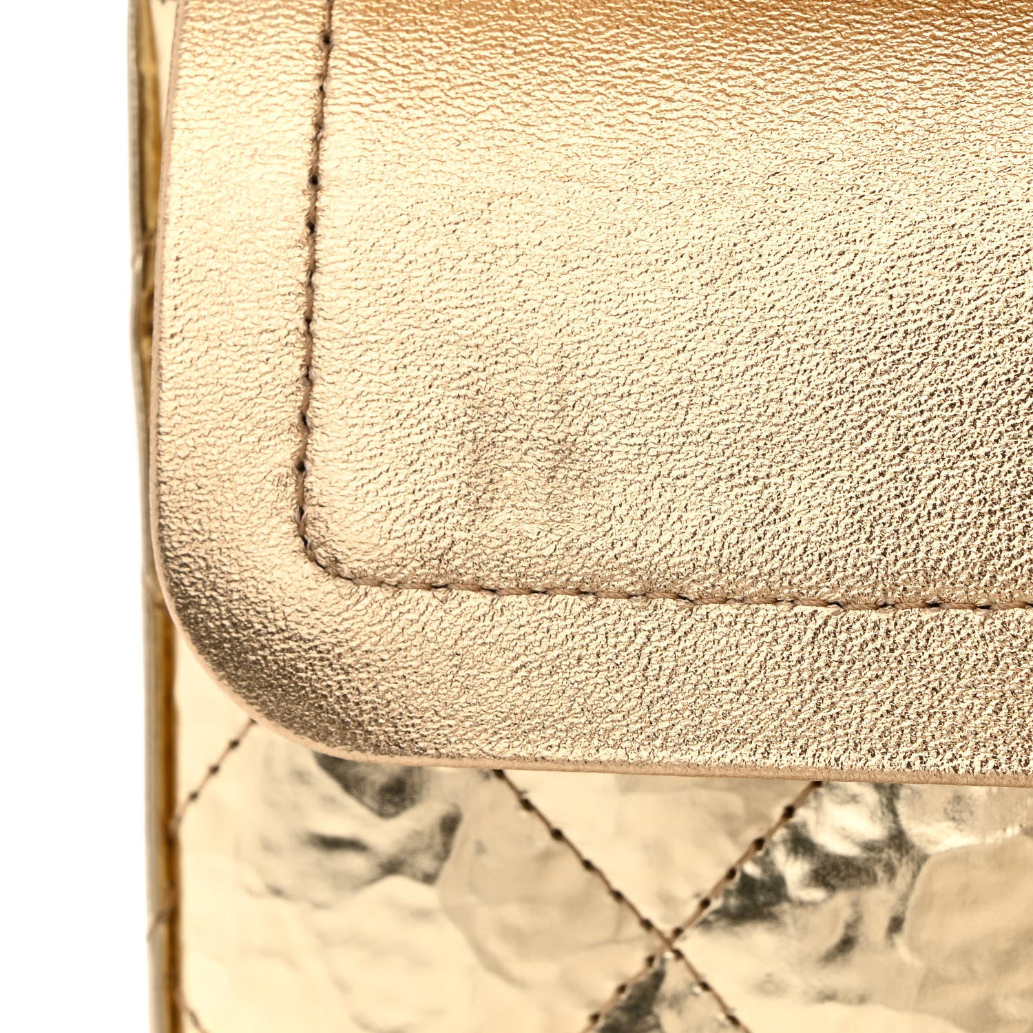 Chanel Hammered Metallic Calfskin Quilted Small Double Flap Gold 11 of 12
