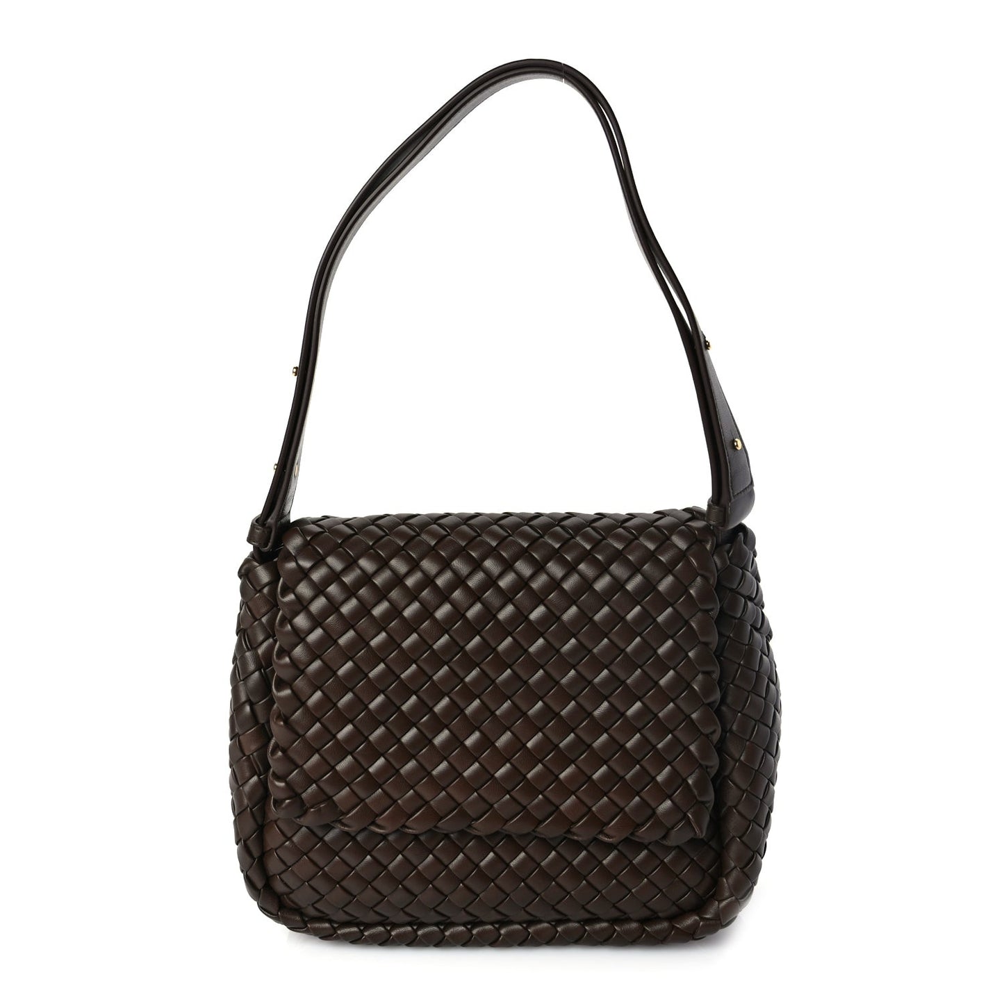 Nappa Intreccicio Padded Small Cobble Shoulder Bag Light Brown