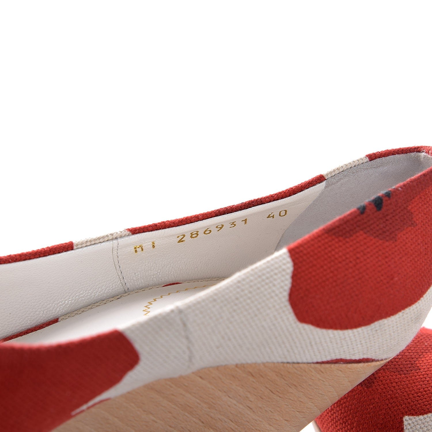 Saint Laurent Canvas Printed Maryna 105 Wedges 40 Blanc Poppy 9 of 12