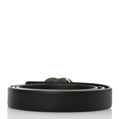 Chanel Calfskin Quilted CC Belt 75 30 Black White 2 of 11