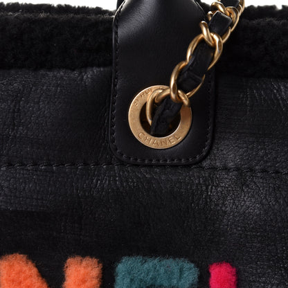 Chanel Shearling Large Deauville Tote Black 8 of 10