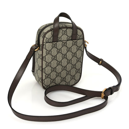 Gucci GG Supreme Monogram Web Mini Ophidia Double Zip Messenger Bag Beige New Acero 2 of 8