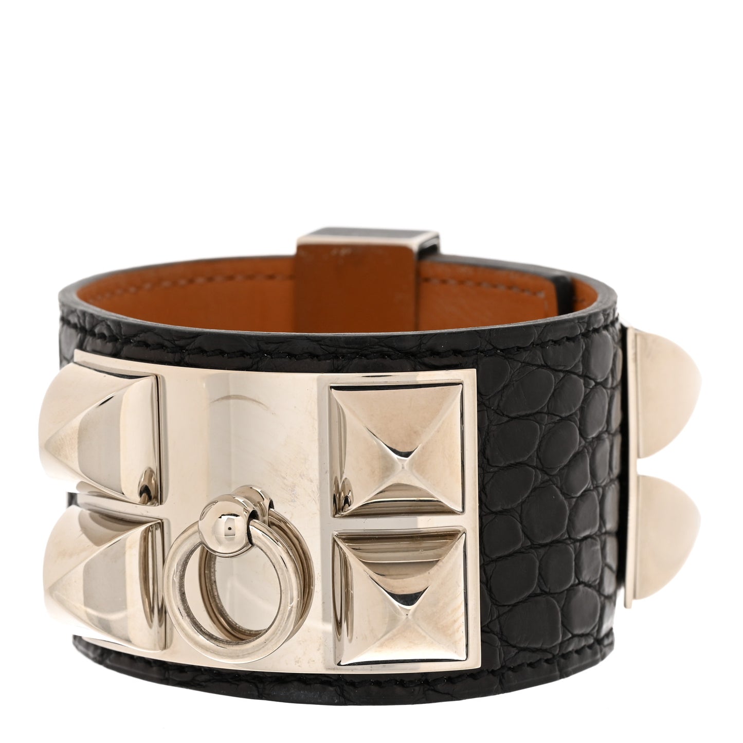 Matte Alligator Collier De Chien CDC Bracelet S Black