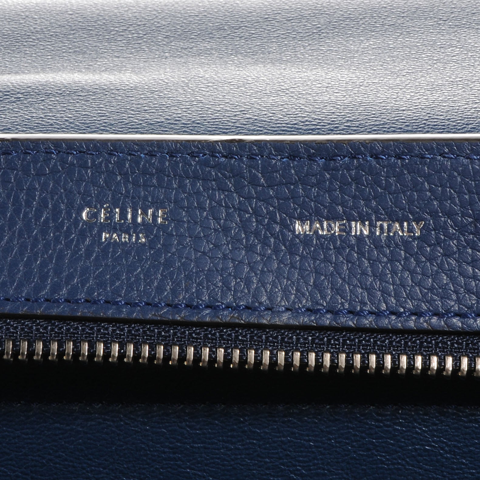 Celine Calfskin and Suede Small Trapeze Ocean Blue 6 of 8