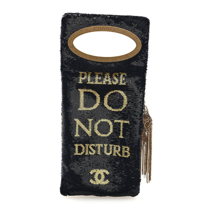 Chanel Sequin Do Not Disturb Minaudiere Clutch Black Gold 1 of 7