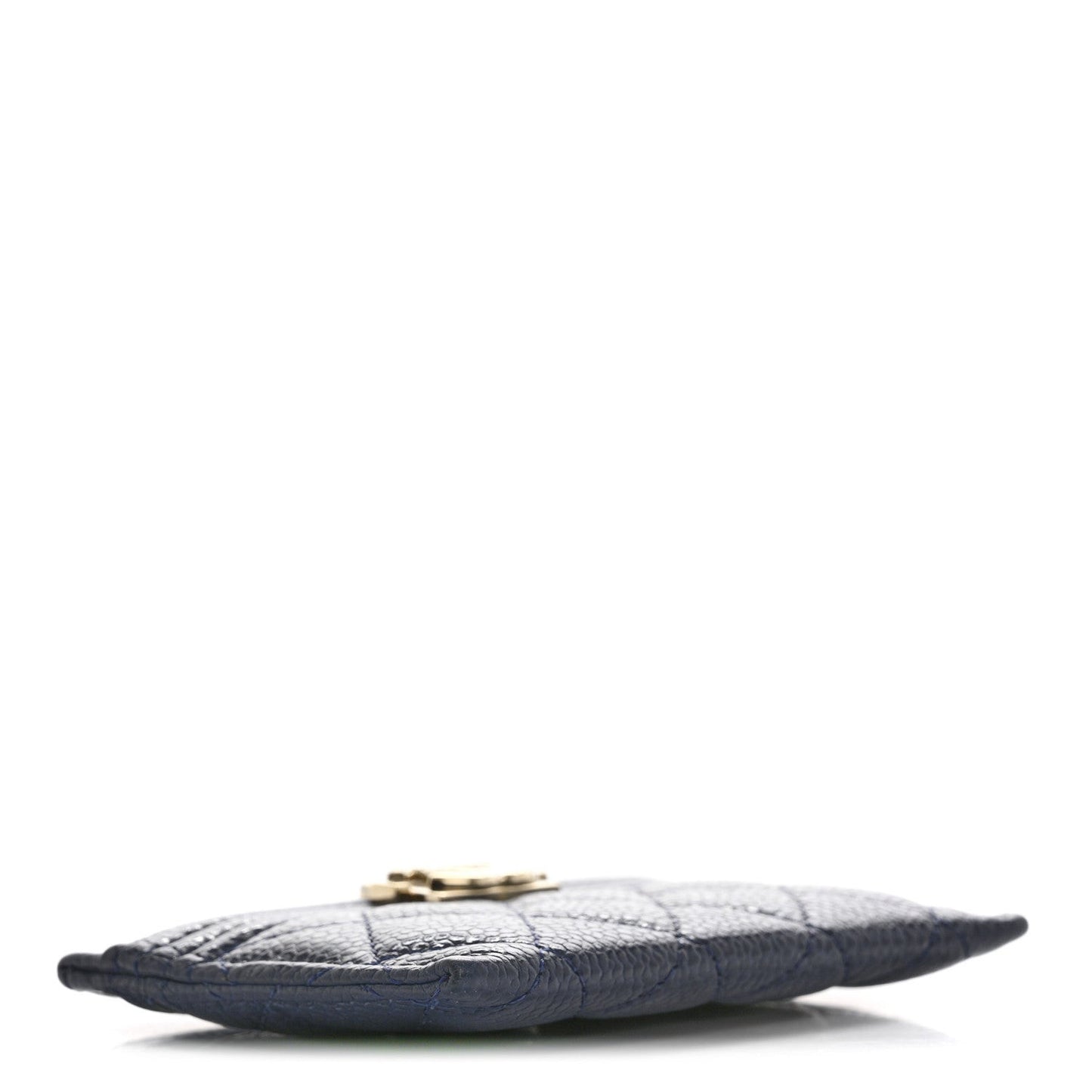 Caviar Quilted Boy Card Holder Navy Blue