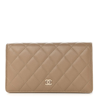 Chanel Caviar Quilted Yen Wallet Dark Beige 1 of 7