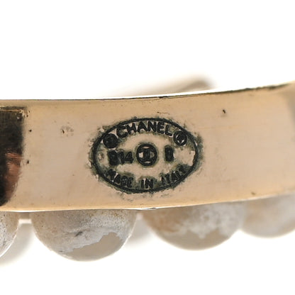 Chanel Pearl Crystal CC Earrings Gold 4 of 8