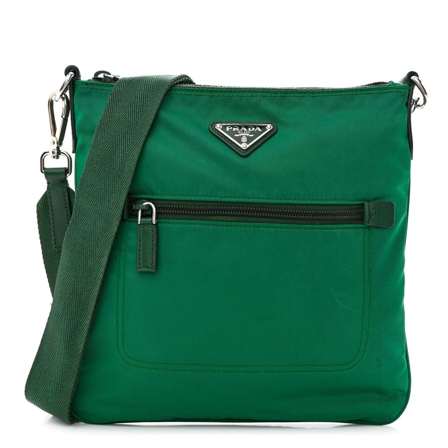 Tessuto Nylon Saffiano Flat Messenger Bag Oleandro