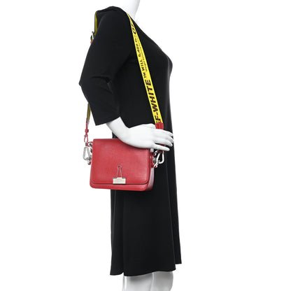 Off-White Calfskin Binder Clip Bag Red 2 of 10