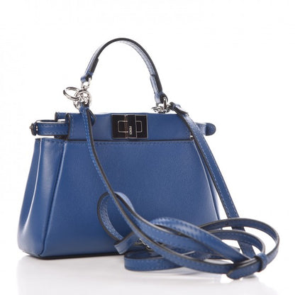 Fendi Shiny Nappa Micro Peekaboo Iconic Satchel Iris 3 of 7