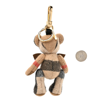 Burberry Cashmere House Check Thomas Bear Bag Charm Camel Gold 2 of 3