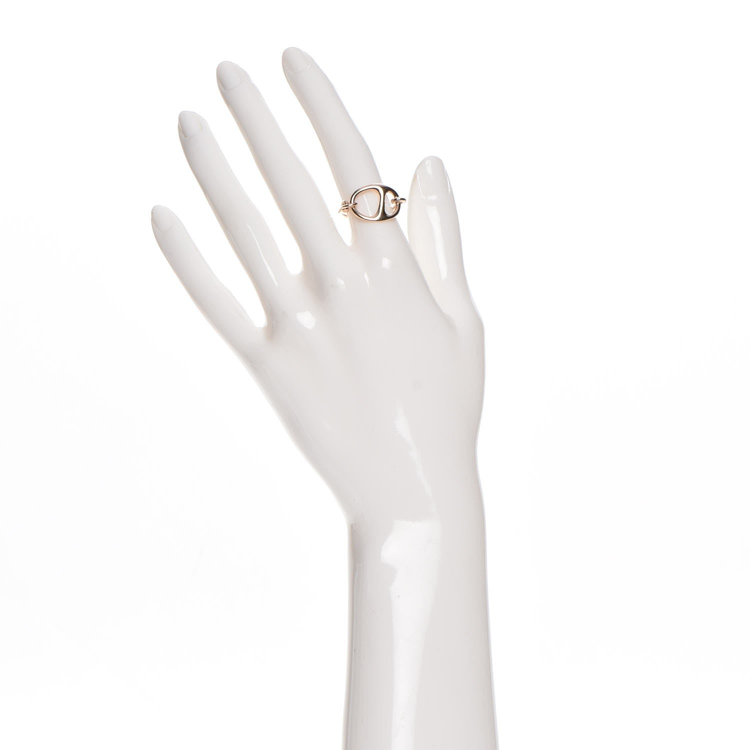 Hermes 18K Rose Gold Small Chaine d'Ancre Punk Ring 51 5.75 2 of 9