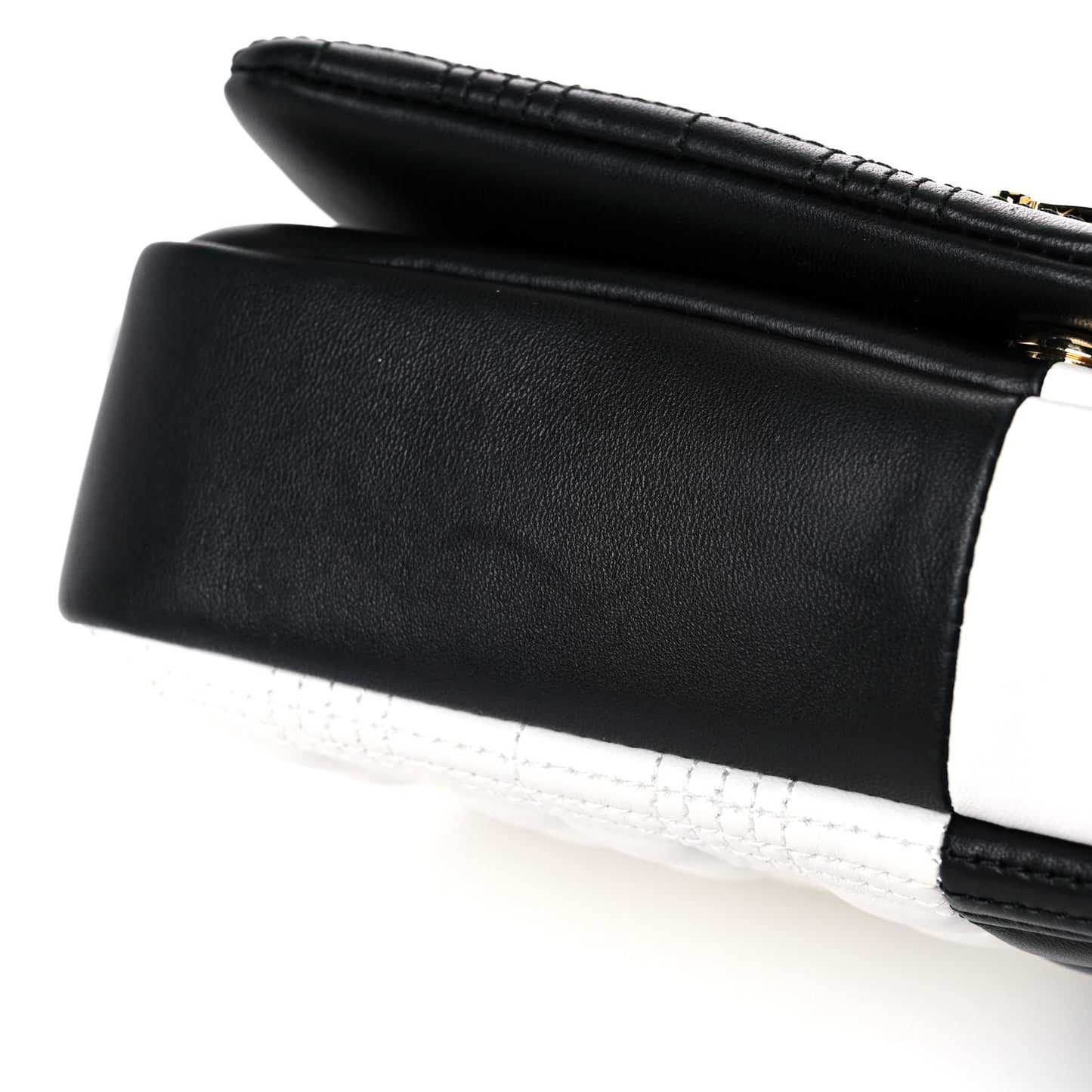 Lambskin Quilted Small Lola Bag White Black