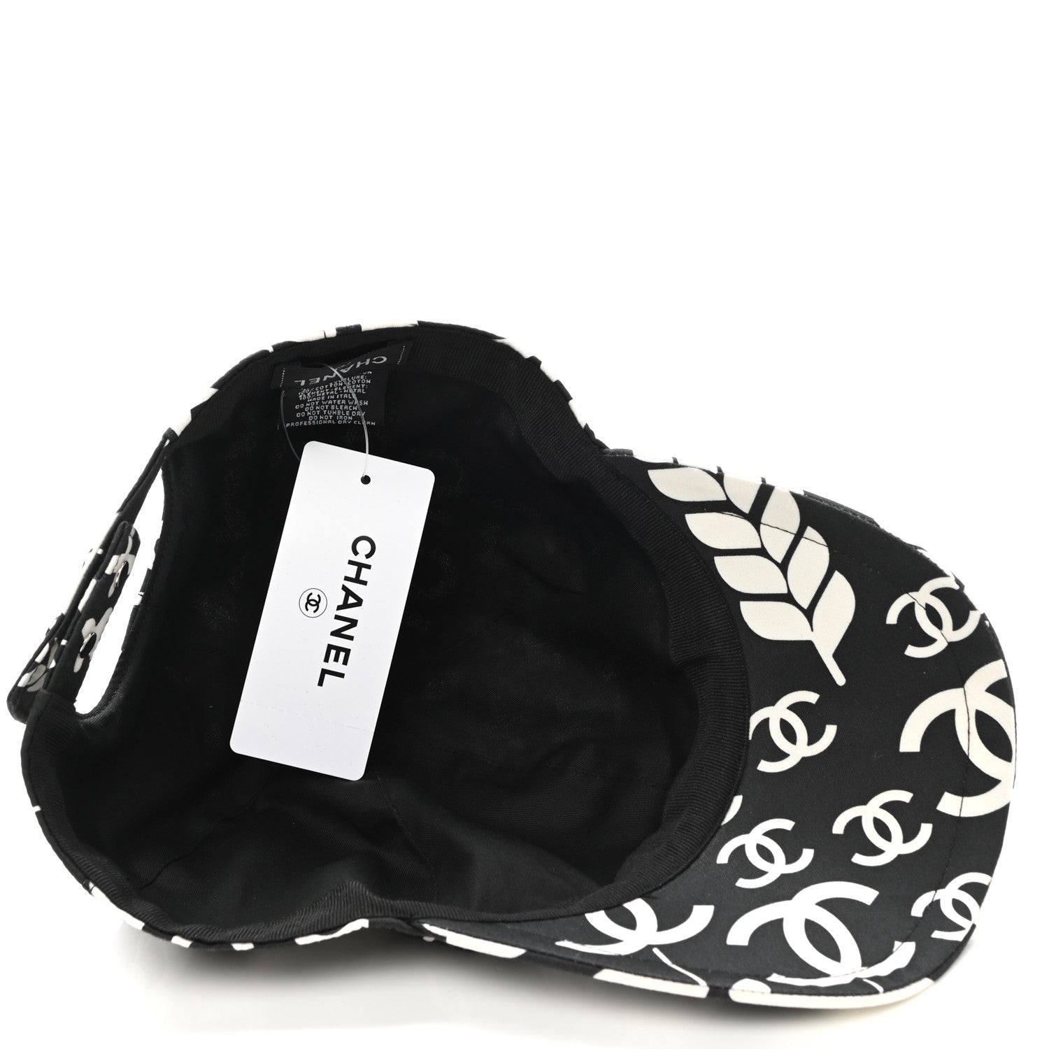 Chanel Cotton Cap Hat Black White 7 of 8