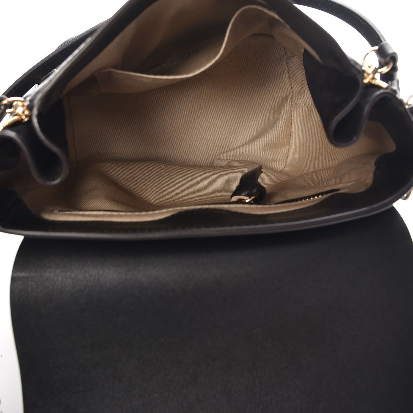 Suede Calfskin Small Faye Backpack Black