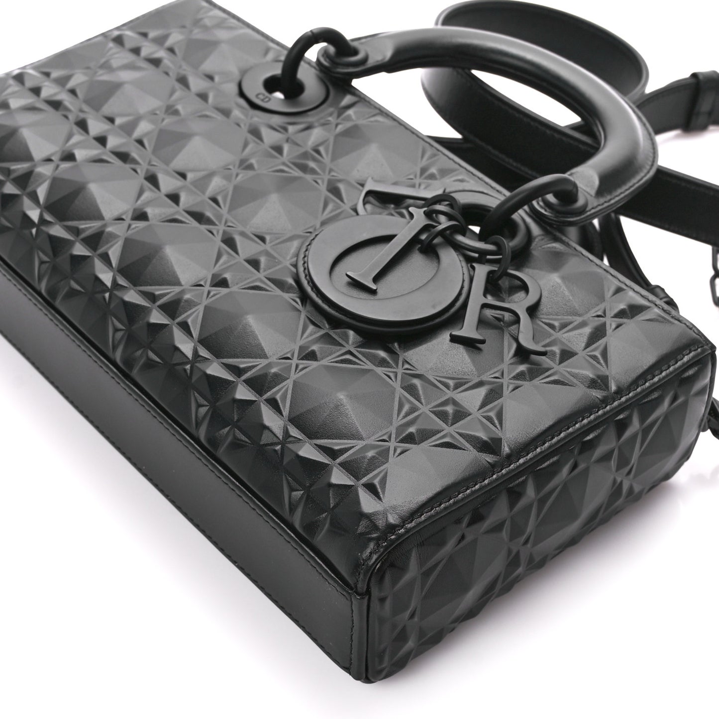 Calfskin Cannage Diamond Medium Lady D-Joy Black