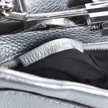 Fendi Cuoio Romano Lux Selleria Medium Peekaboo Iconic Satchel Argento 9 of 9