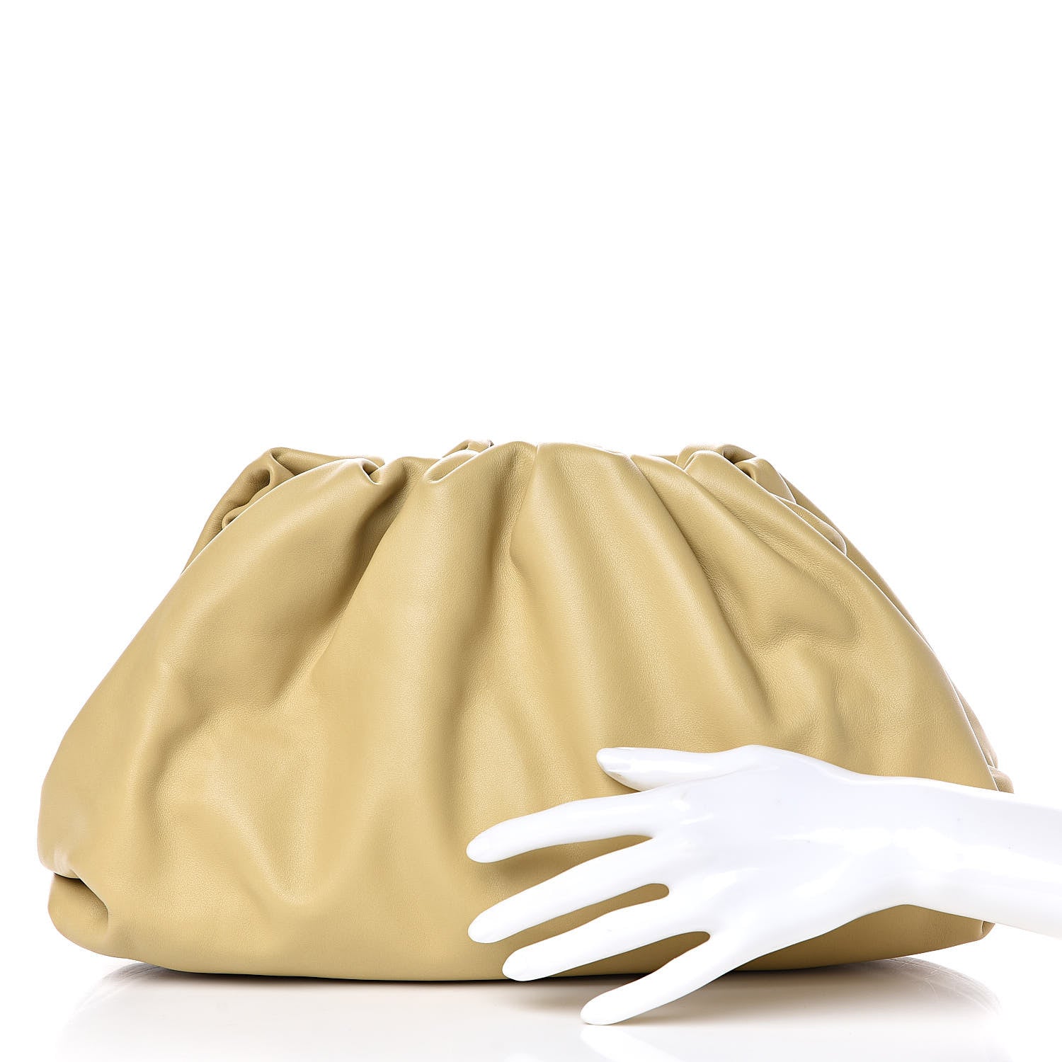 Bottega Veneta Smooth Butter Calf The Pouch Oversized Clutch Tapioca 2 of 9
