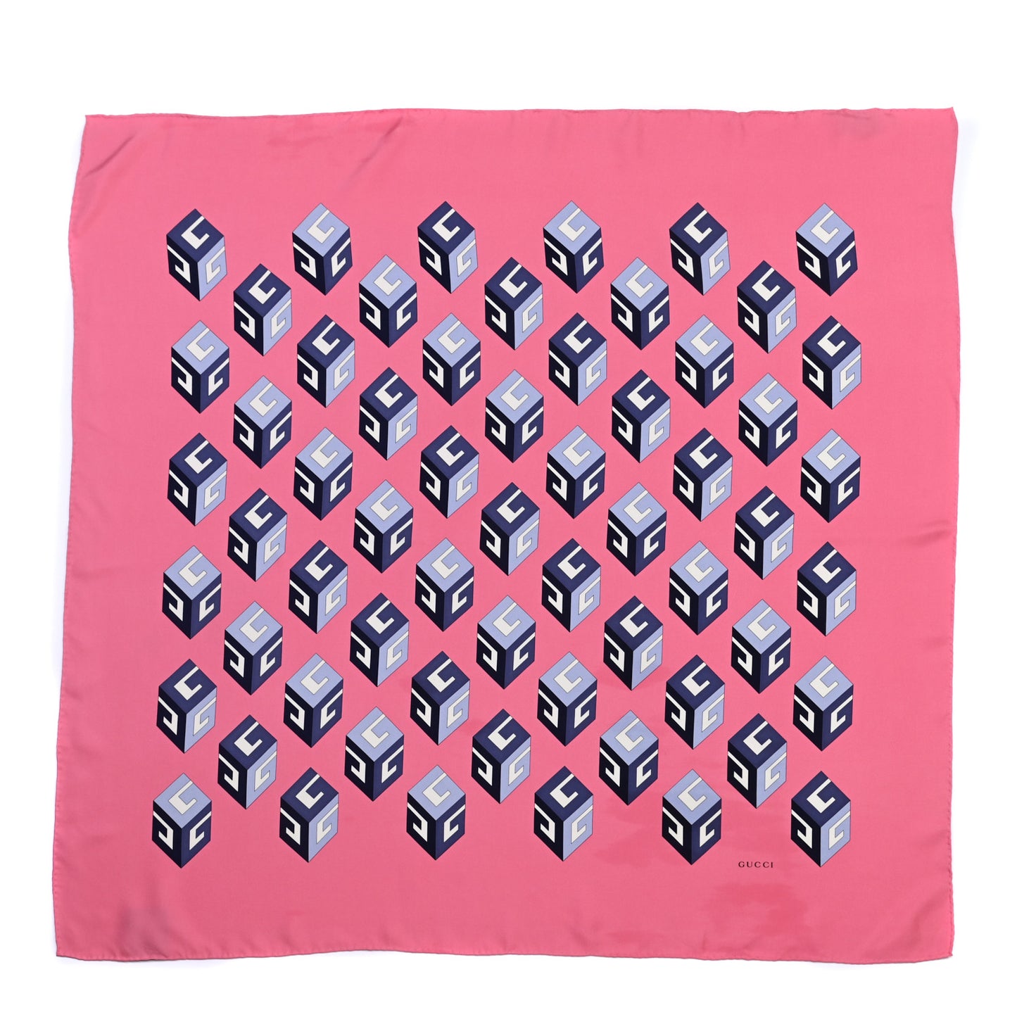 Silk GG Wallpaper Print Scarf Pink