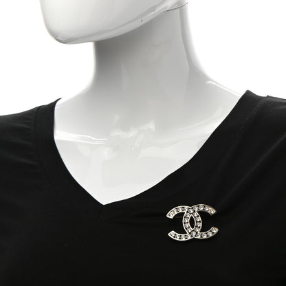 Chanel Crystal CC Brooch Light Gold 1 of 7