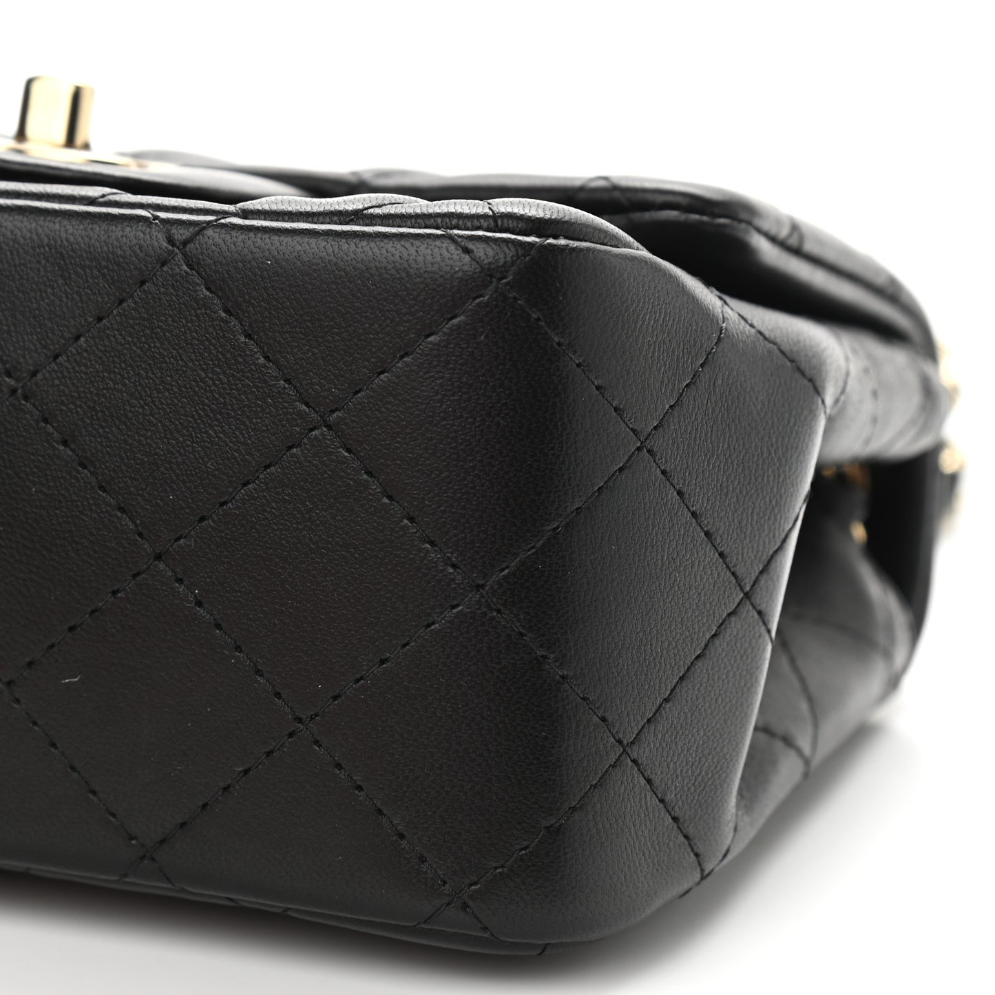 Lambskin Quilted Mini Square Flap Black